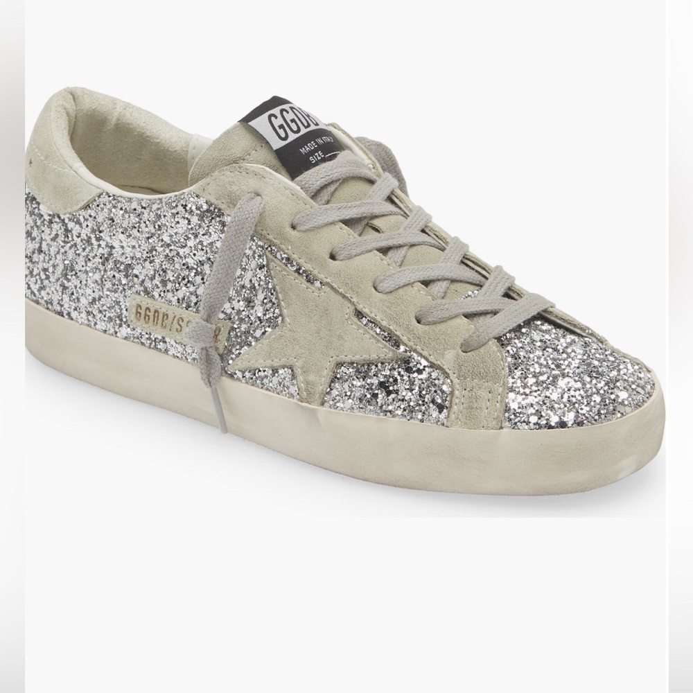 Golden Goose Super-Star Perm Sneaker Silver Glitter